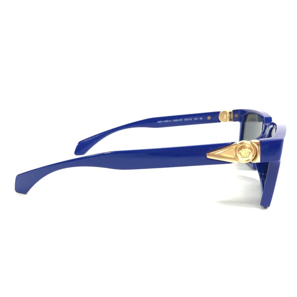 Versace Sunglasses MOD.4490-U 5450/87 Blue Gold Rectangle Frames w/ Gray Lenses